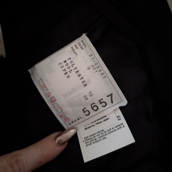 SACAI Tuxedo Wool blend Suiting Shorts! Black. HOLTS US Approx 6/8 US sizing. - Picture 12 of 16